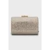 Silver rectangular clutch
