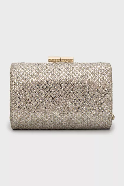 Silver rectangular clutch