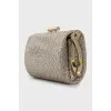 Silver rectangular clutch