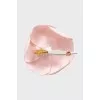 Pink textile brooch
