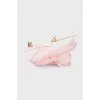 Pink textile brooch
