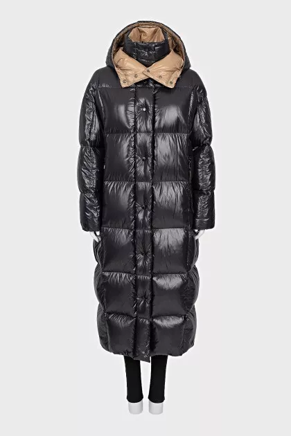 Straight down jacket with hood