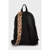Animal print backpack with straps