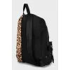 Animal print backpack with straps