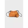 Leather bucket bag with removable strap