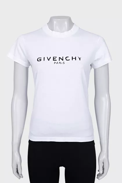 White T-shirt with black logo