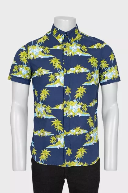 Men's straight cut shirt with print