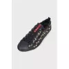 Leather sneakers with massive decor