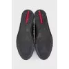 Leather sneakers with massive decor