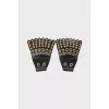 Leather sneakers with massive decor