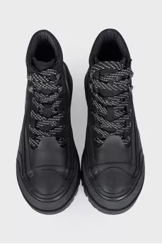 Rubber boots with textile inserts