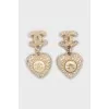 Heart Shaped Earrings with Crystals