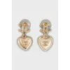 Heart Shaped Earrings with Crystals