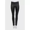 Leather pants with side zip