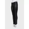 Leather pants with side zip
