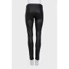 Leather pants with side zip