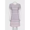 Knitted dress with relief stripes