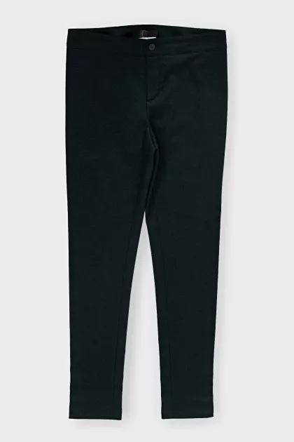 Green wool trousers