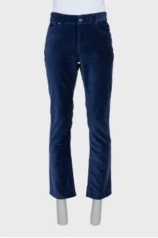 Men's velvet straight cut trousers