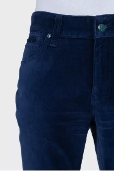 Men's velvet straight cut trousers