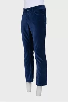 Men's velvet straight cut trousers