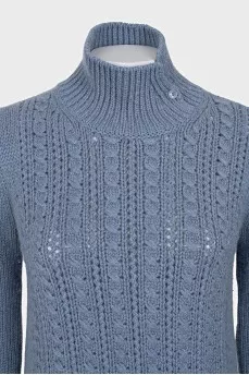 Blue turtleneck sweater