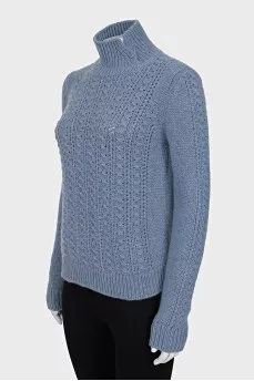 Blue turtleneck sweater