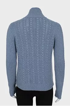 Blue turtleneck sweater