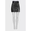 Leather skirt with side zip