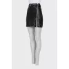 Leather skirt with side zip