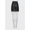 Leather skirt with side zip