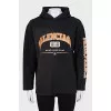Black oversized hoodie with logo