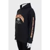 Black oversized hoodie with logo