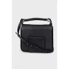 Leather bag with magnetic clasp