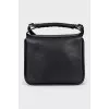 Leather bag with magnetic clasp