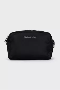 Crossbody bag with branded strap