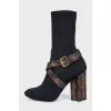 Silhouette ankle boots with figured heel