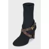 Silhouette ankle boots with figured heel