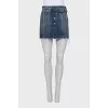 Button down denim mini skirt
