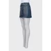Button down denim mini skirt
