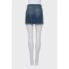 Button down denim mini skirt