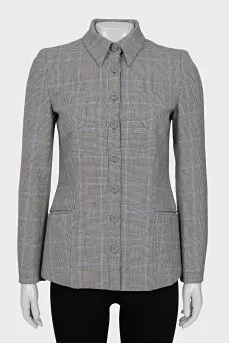 Fitted jacket with a checkered print