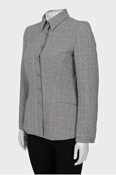 Fitted jacket with a checkered print