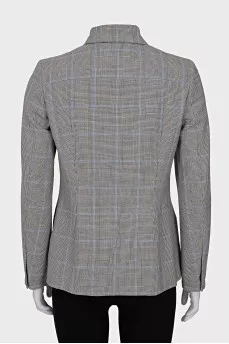 Fitted jacket with a checkered print