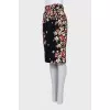 Printed high waist pencil skirt