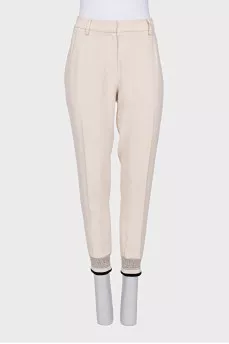 Slim fit trousers with cuffs