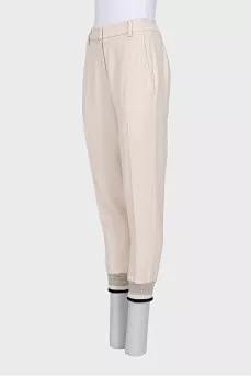 Slim fit trousers with cuffs