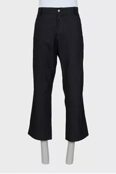 Men's cropped wide leg trousers