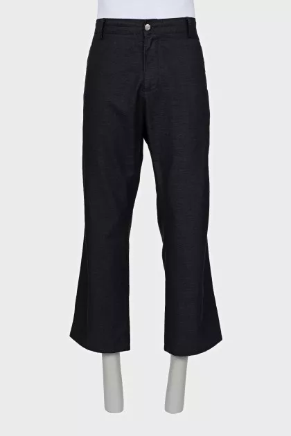 Men's cropped wide leg trousers