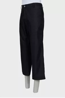 Men's cropped wide leg trousers